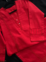 Red Khaddar Set