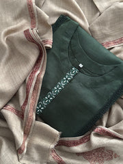 Green Khaddar Set
