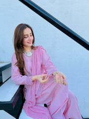 3 Piece - Georgette Dress with Farshi Shalwar