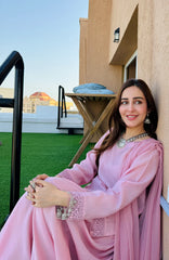 3 Piece - Georgette Dress with Farshi Shalwar