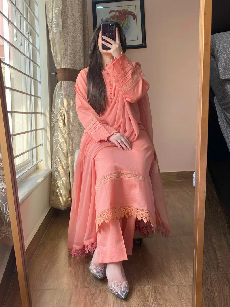 3 Piece - Lawn Dobby Dress