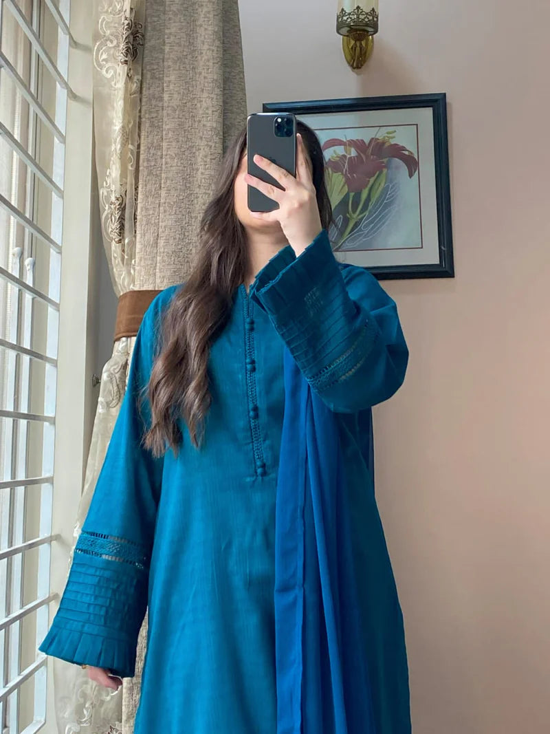 3 Piece - Lawn Dobby Dress