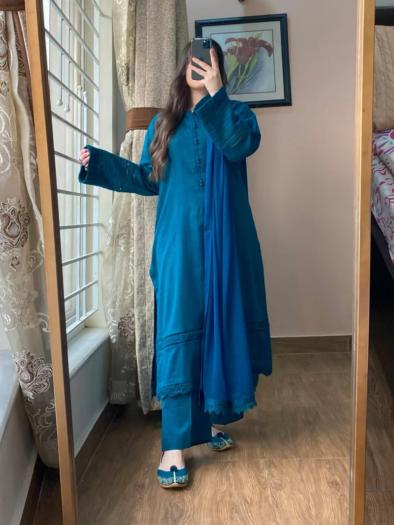3 Piece - Lawn Dobby Dress
