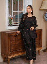Flower-Petal 3pc Dress With Furshi Shalwar