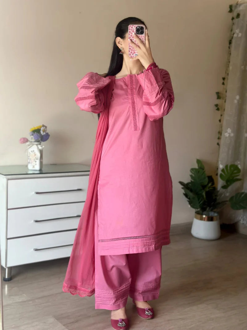 3 Piece - Pink Lawn Dress