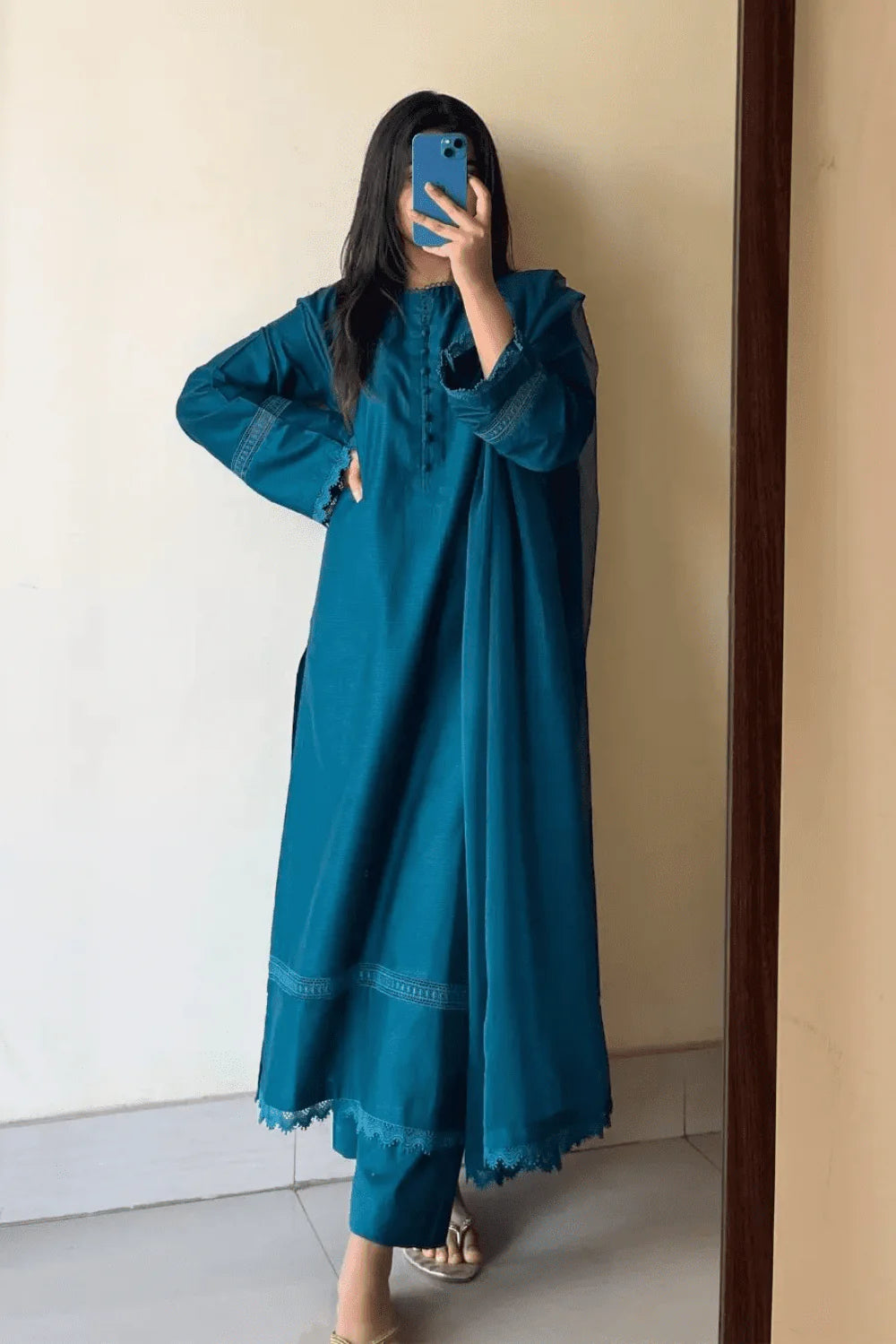 3pcs cambric lawn shirt lenght 46