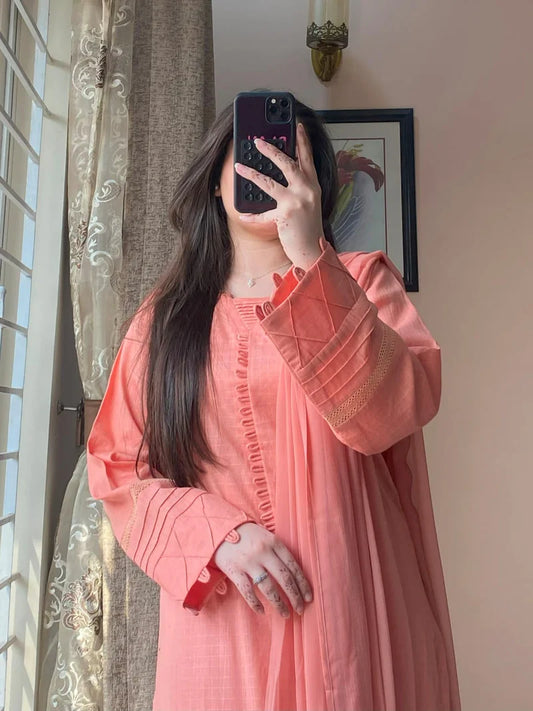 3 Piece - Lawn Dobby Dress