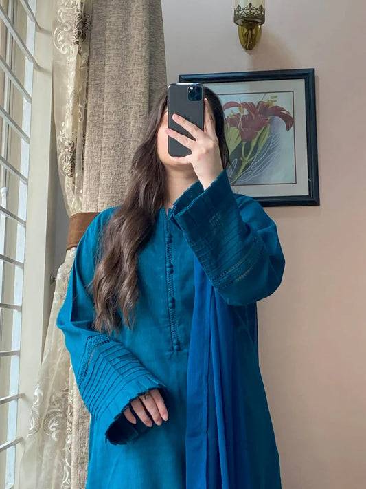 3 Piece - Lawn Dobby Dress