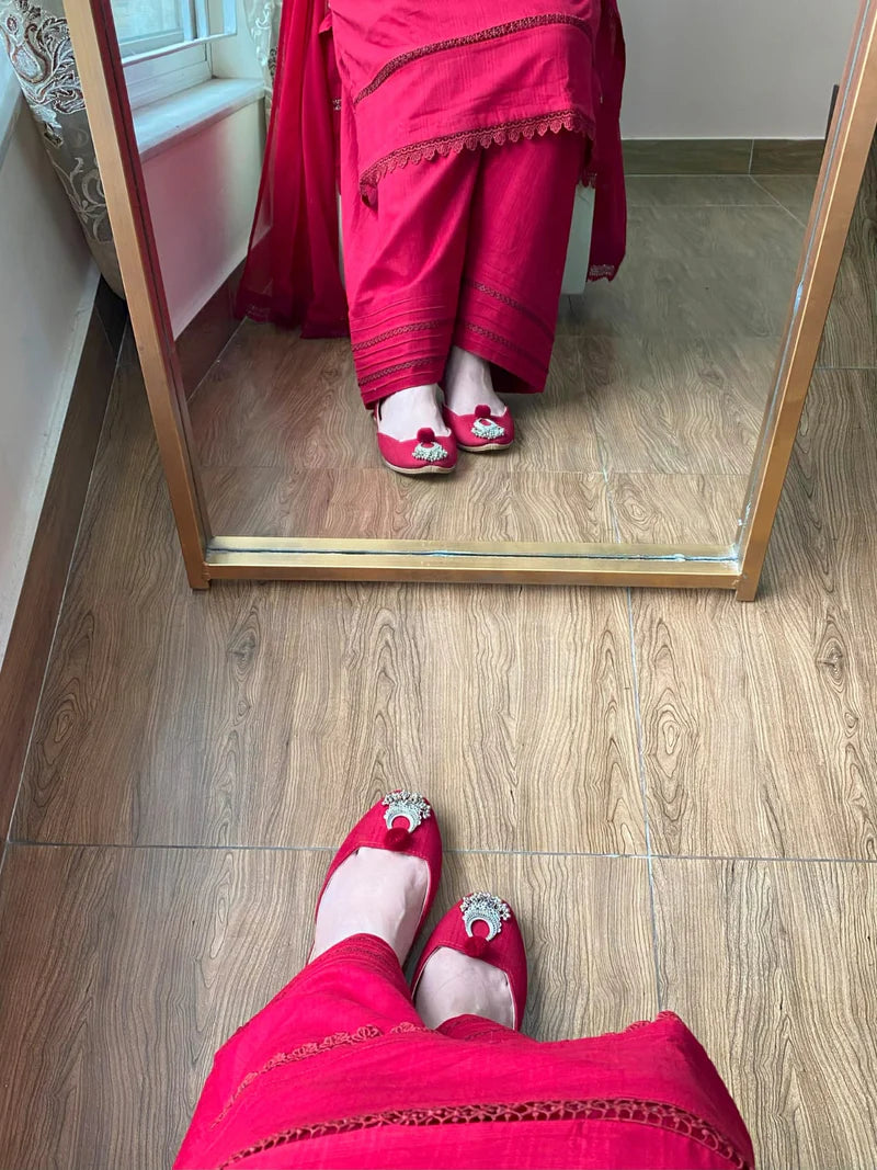 3 Piece - Lawn Dobby Dress with Farshi Shalwar