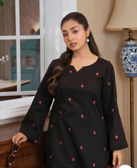Flower-Petal 3pc Dress With Furshi Shalwar