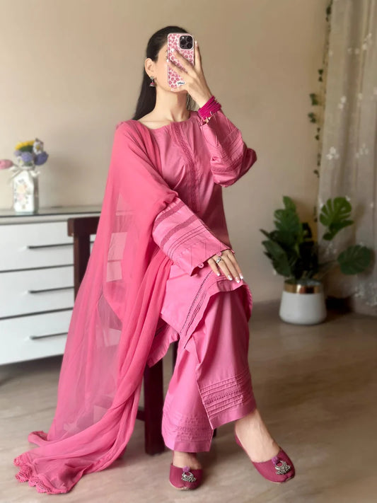 3 Piece - Pink Lawn Dress